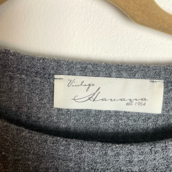 Vintage Havana Waffle Lantern Long Sleeve Top Size S - Picture 7 of 7